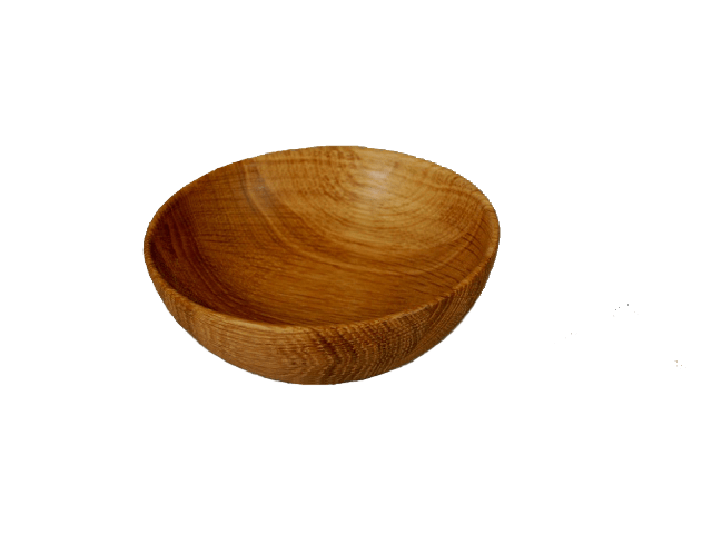 Oak wooden bowl.