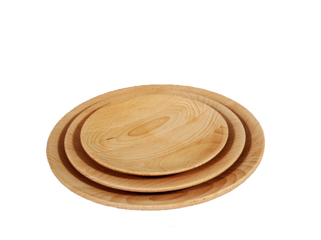 Wooden plates.