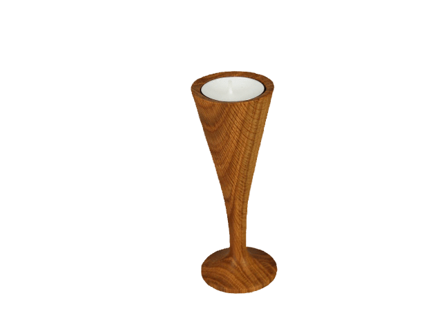 Wooden candle holder.