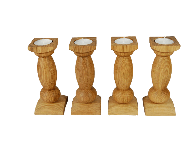 dřevěné olejované svícny
