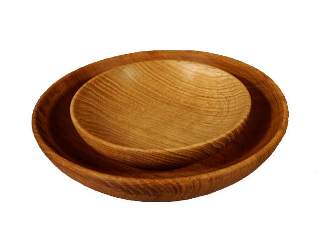 Oak wood bowls.
