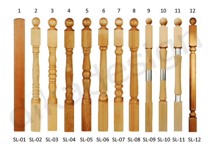 wooden stakes for staircases production 